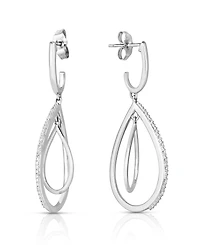 Diamond Interlocking Drop Earrings (1/10 ct. t.w.) in Sterling Silver