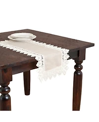 Saro Lifestyle Lace Trimmed Table Linens, 16" x 72"