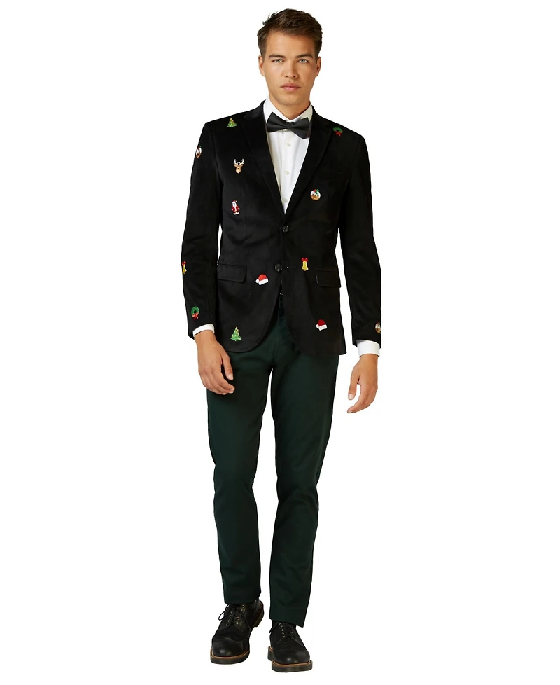 Opposuits Deluxe Men's Black X-Mas Icons Christmas Blazer