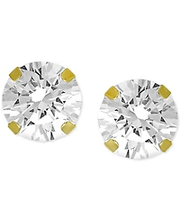And Now This Cubic Zirconia 1/4" Stud Silver Plate Earrings