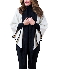 Simply Natural Women's Shawl Collar Doris Alpaca Cape