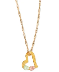 Floating Heart Pendant in 10k Yellow Gold with 12k Rose and Green Gold