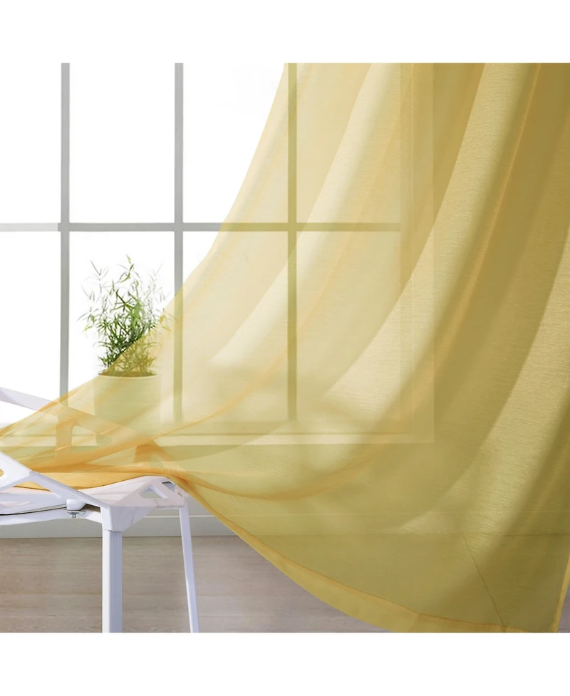 Dainty Home Malibu Linen Look Sheer Grommet Window Panel, 110" x 84"