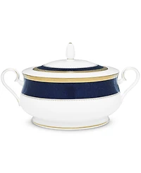 Noritake Odessa Cobalt Gold Covered Vegetable Bowl, 64 Oz.