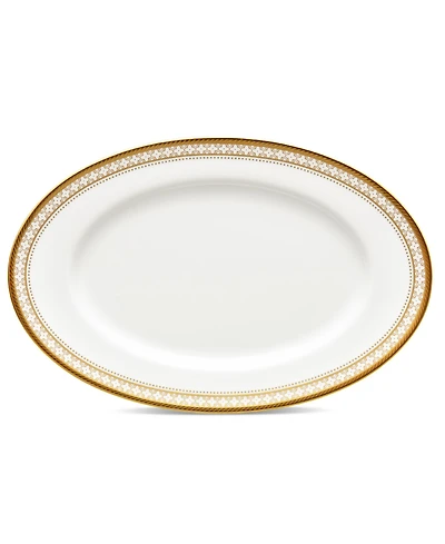 Noritake Trefolio Gold Butter/Relish Tray, 8-3/4"