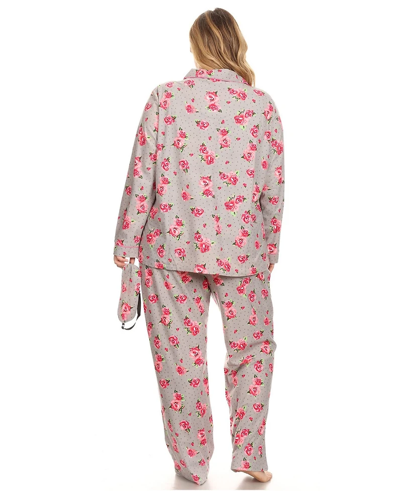 White Mark Plus 3-Piece Pajama Set