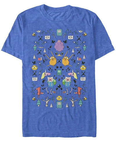 Fifth Sun Men's Adventure Time Mirrored Icons Short Sleeve T- shirt