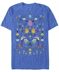 Fifth Sun Men's Adventure Time Mirrored Icons Short Sleeve T- shirt