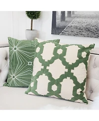 Homey Cozy Gabriella Olive Cotton Decorative Pillow, 20" x 20"