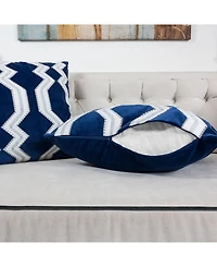 Homey Cozy Vivian Applique Velvet Decorative Pillow, 20" x 20"