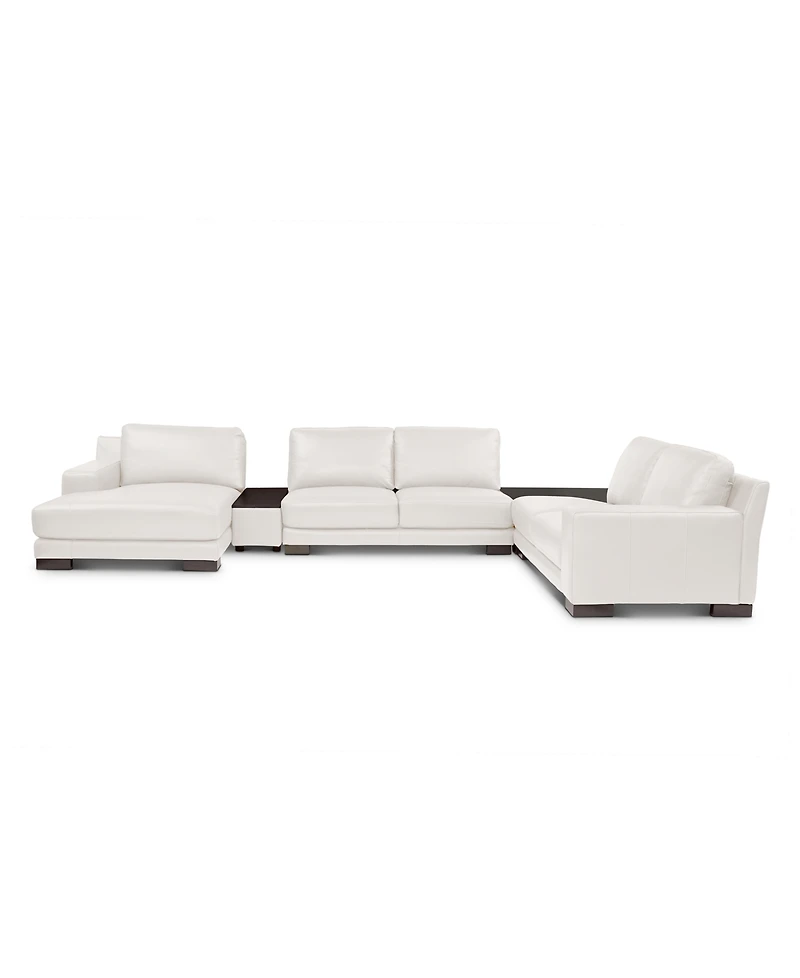 Closeout! Darrium 5-Pc. Leather Chaise Sectional with Corner Table & Console, Created for Macy's