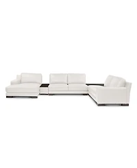 Closeout! Darrium 5-Pc. Leather Chaise Sectional with Corner Table & Console, Created for Macy's