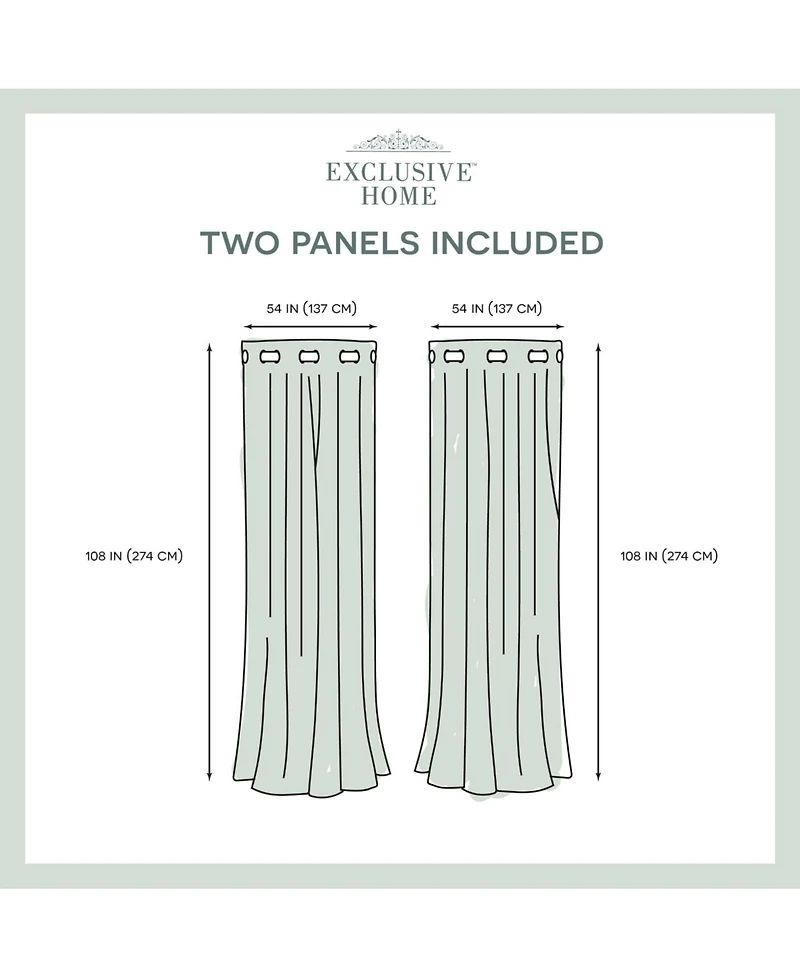 Exclusive Home Delano Indoor/Outdoor Grommet Top Curtain Panel Pair, 54" x 108"