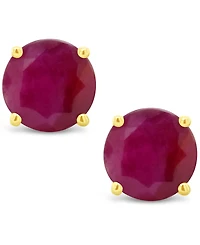 Ruby (1-1/5 ct. t.w.) Stud Earrings in 14K White Gold. Also Available in 14K Yellow Gold
