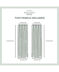 Exclusive Home Curtains Chateau Striped Faux Silk Pinch Pleat Curtain Panel Pair, 27" x 96"