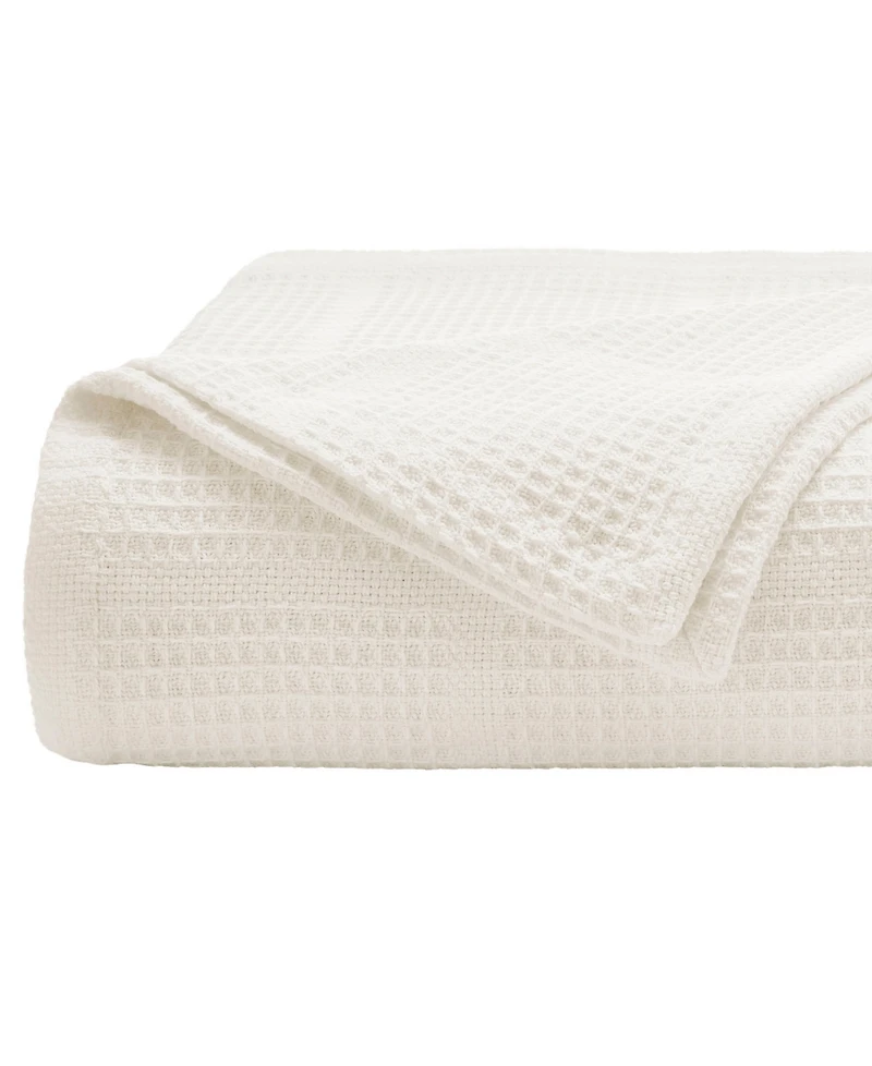 Kenneth Cole New York Essentials Waffle Grid Cotton Dobby Blanket, King