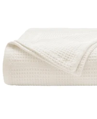 Kenneth Cole New York Essentials Waffle Grid Cotton Dobby Blanket, King