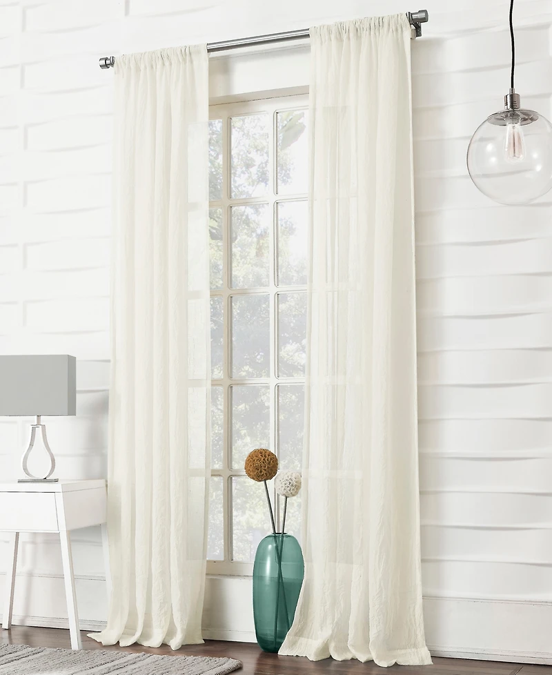 Silvia Crushed Texture Semi-Sheer Rod Pocket Curtain Panel