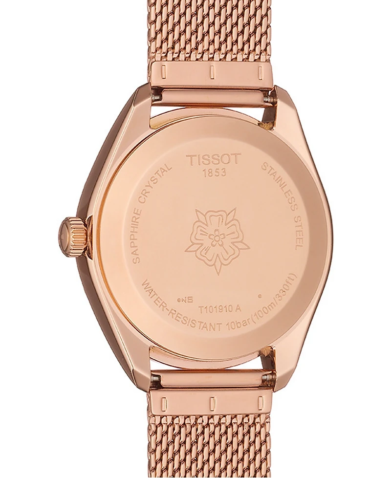 Tissot Women's Swiss Pr 100 Sport Chic T-Classic Rose Gold-Tone Stainless Steel Mesh Bracelet Watch 36mm