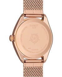 Tissot Women's Swiss Pr 100 Sport Chic T-Classic Rose Gold-Tone Stainless Steel Mesh Bracelet Watch 36mm