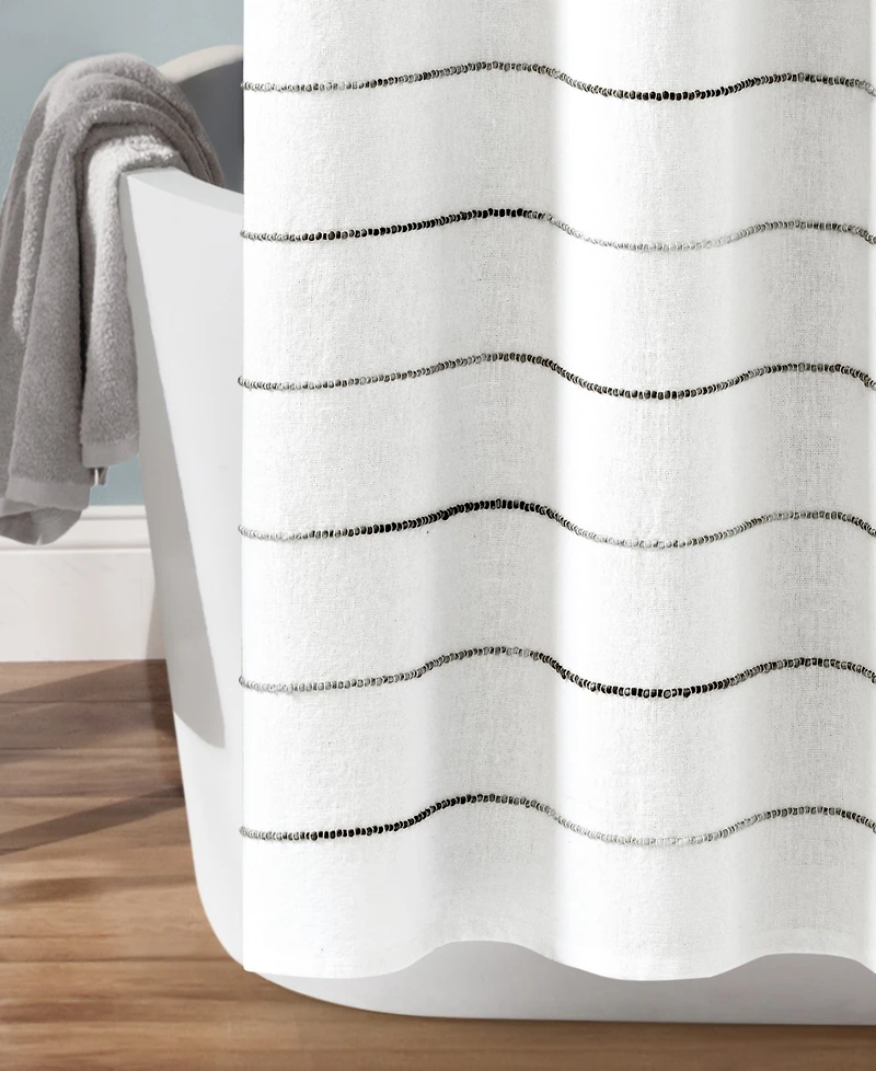 Lush Decor Ombre Stripe Yarn Dyed Cotton Shower Curtain, 72" x