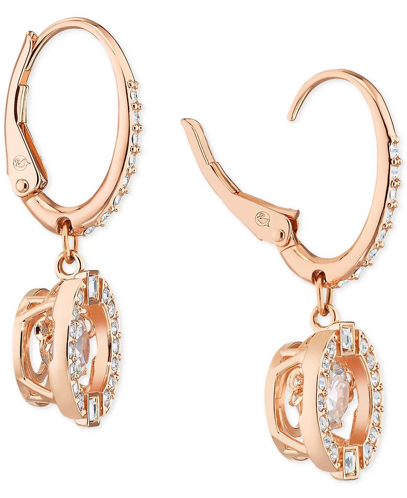 Swarovski Silver-Tone Caged Crystal Drop Earrings