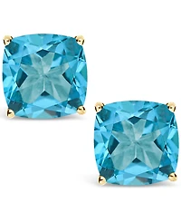 Swiss Blue Topaz (3-5/8 ct. t.w.) Stud Earrings in 14K Yellow Gold