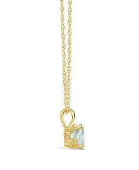 Aquamarine (1-1/4 ct. t.w.) Pendant Necklace in 14K Yellow Gold