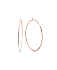 Steeltime 18K Rose Gold Plated Stainless Steel Hoop Earrings