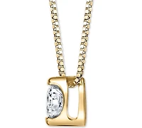 Sirena Diamond Bezel Solitaire 18" Pendant Necklace (1/10 ct. t.w.) in 14k White or Yellow Gold