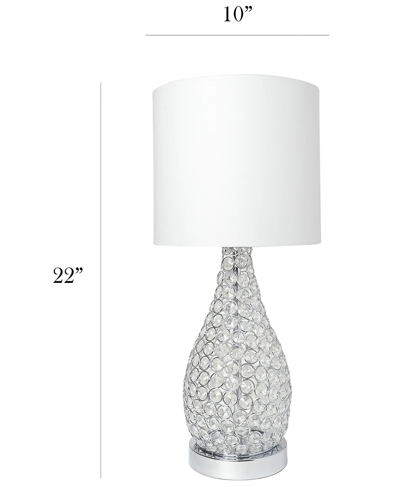 Elegant Designs Elipse Crystal Pinned Decorative Gourd Accent Table Lamp