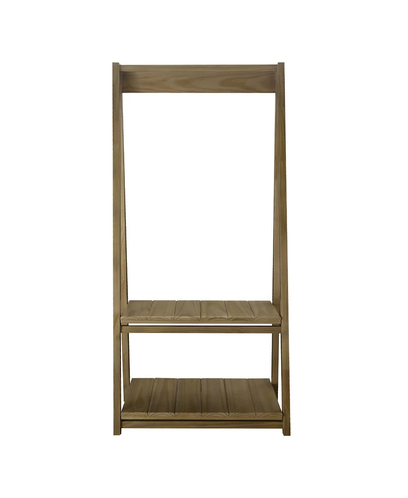 Yu Shan Essex Folding Coat Rack with 2 Shelves