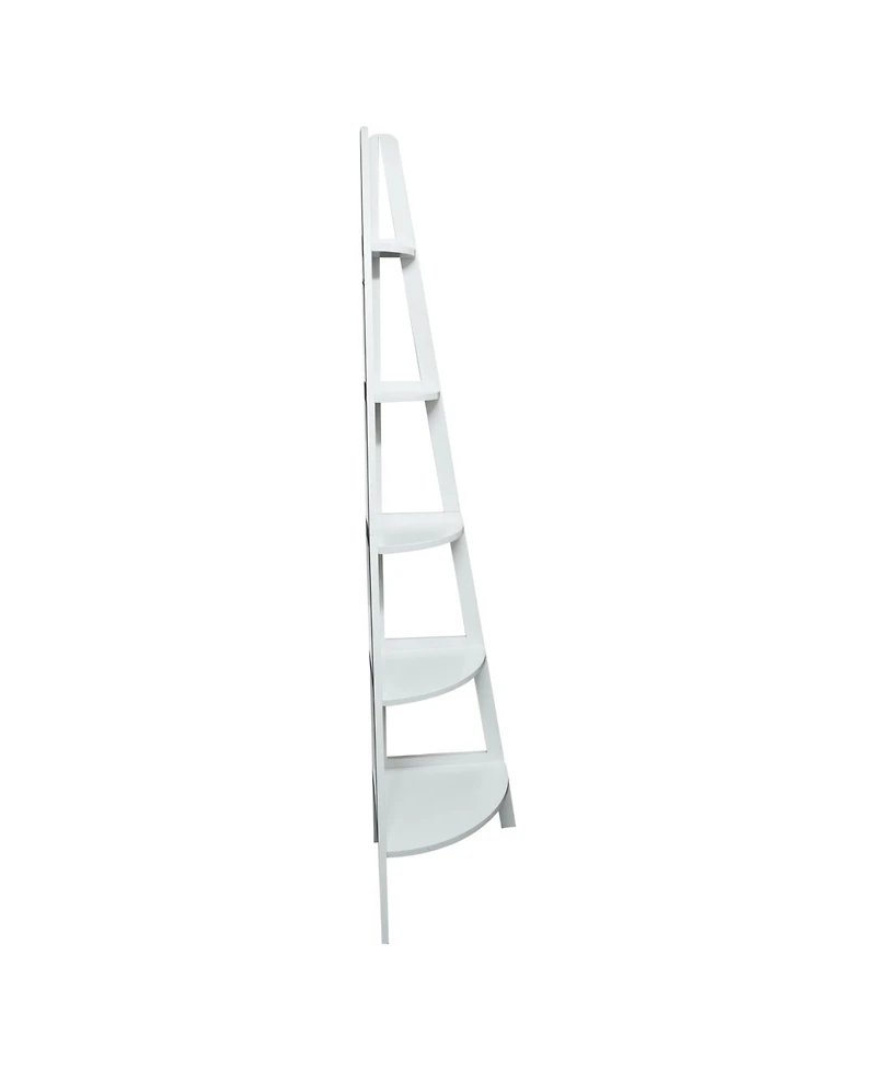 Yu Shan 5-Shelf Corner Ladder Bookcase
