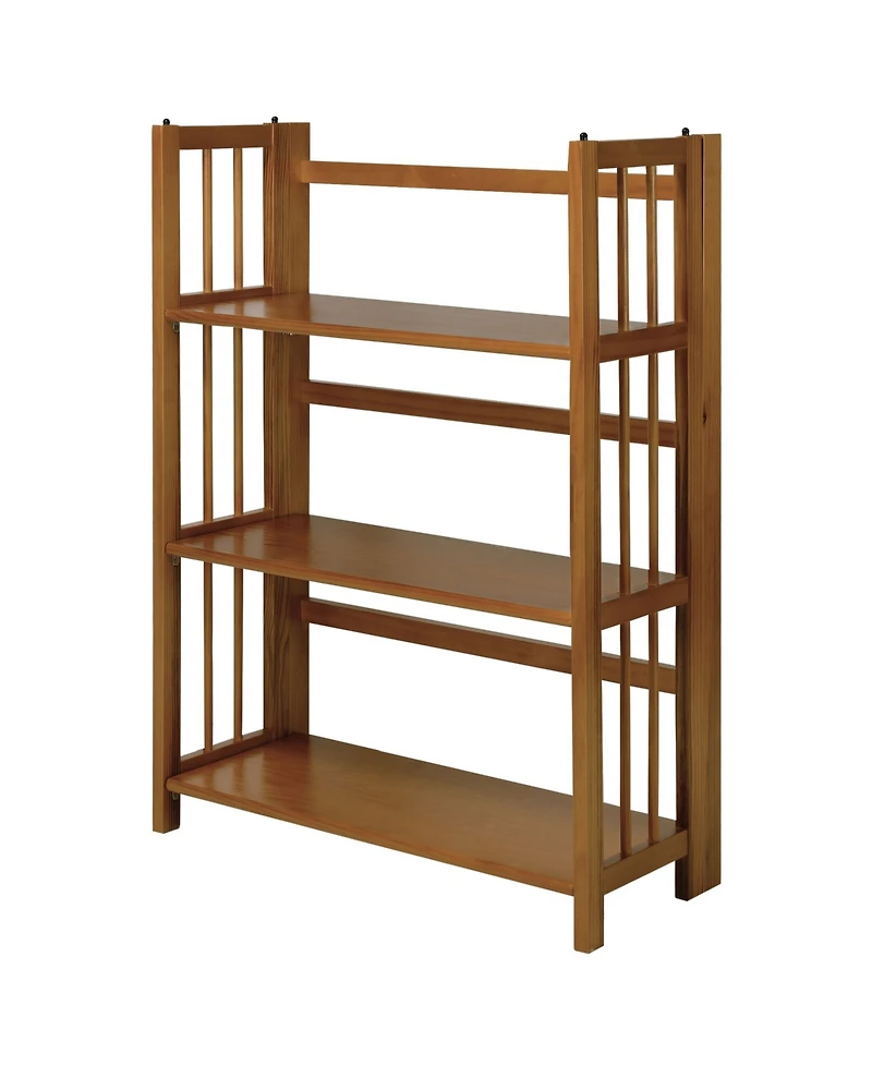 Yu Shan 3-Shelf Folding Stackable 27.5" Wide Bookcase