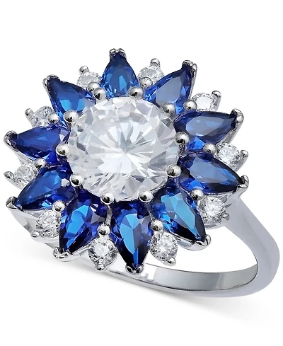 Cubic Zirconia Starflower Ring in Sterling Silver