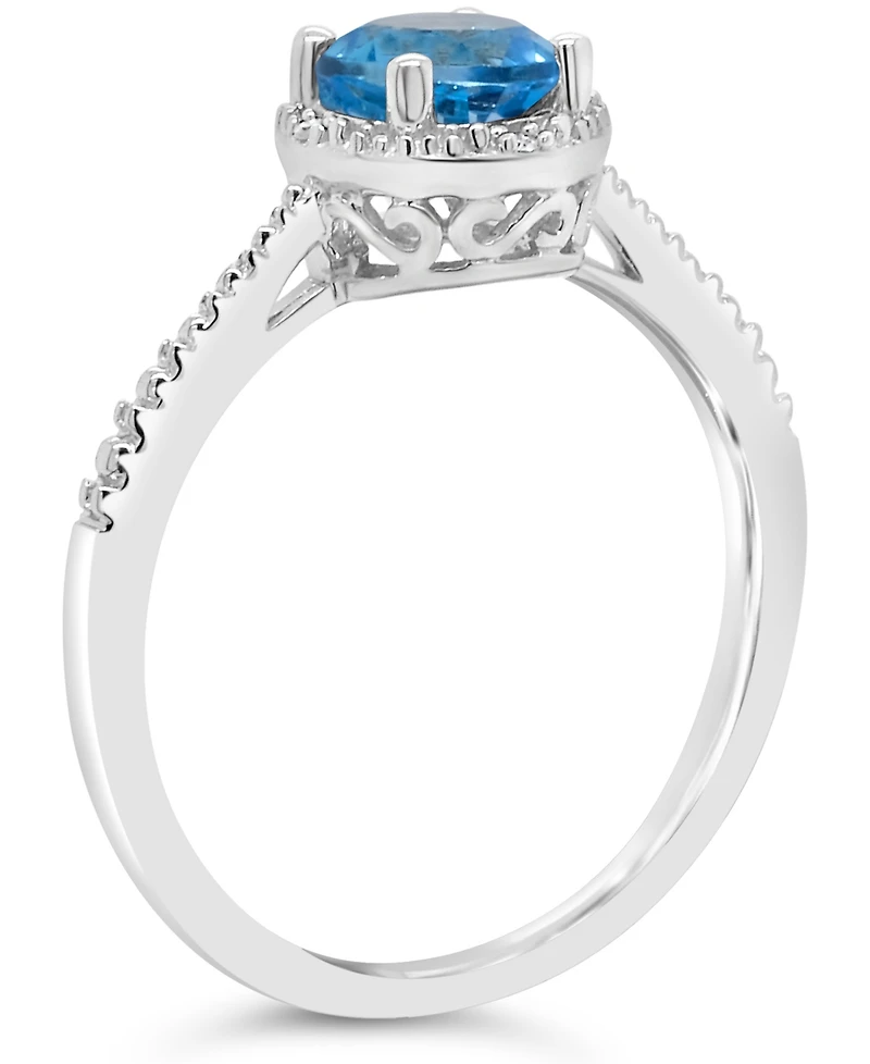 Amethyst (3/4 ct. t.w.) and Diamond Accent Ring Sterling Silver (Also Available Other Gemstones)