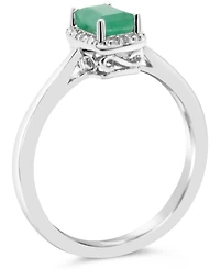 Emerald (5/8 ct. t.w.) and Diamond Accent Ring Sterling Silver