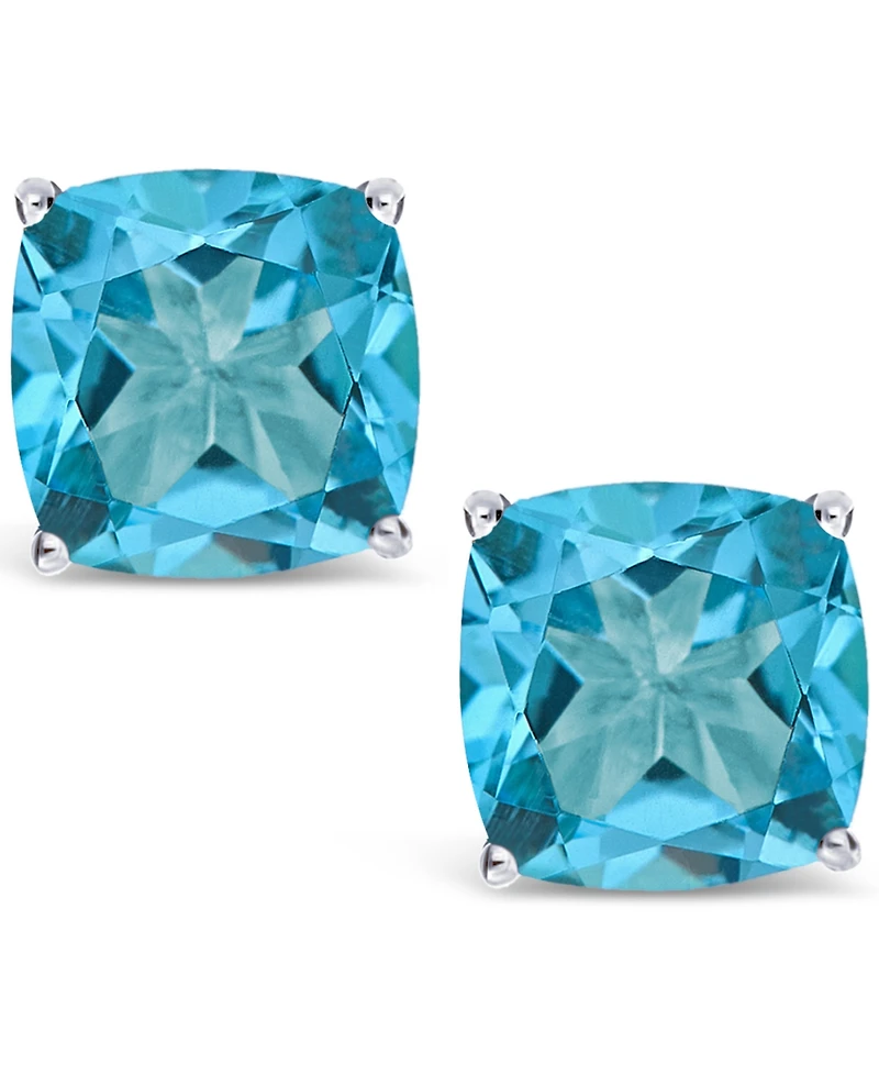 Swiss Blue Topaz (3-5/8 ct. t.w.) Stud Earrings in Sterling Silver
