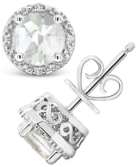 White Topaz (2 ct. t.w.) and Diamond Accent Stud Earrings Sterling Silver