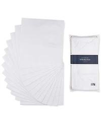 Club Room Men's 13-Pc. White Border-Stripe Handkerchief Set, Created for Macy's