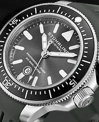 Stuhrling Men's Gray Silicone Rubber Strap Watch 43mm