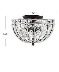 Billie 12" Crystal Flower, Acrylic Led Semi-Flush Mount