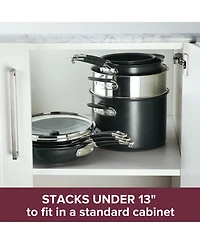 Anolon SmartStack Hard-Anodized Nesting Cookware Set, 10 Piece