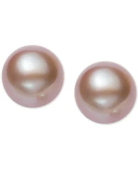 Belle de Mer Cultured Freshwater Pearl Stud 14k Yellow Gold Earrings (8mm)