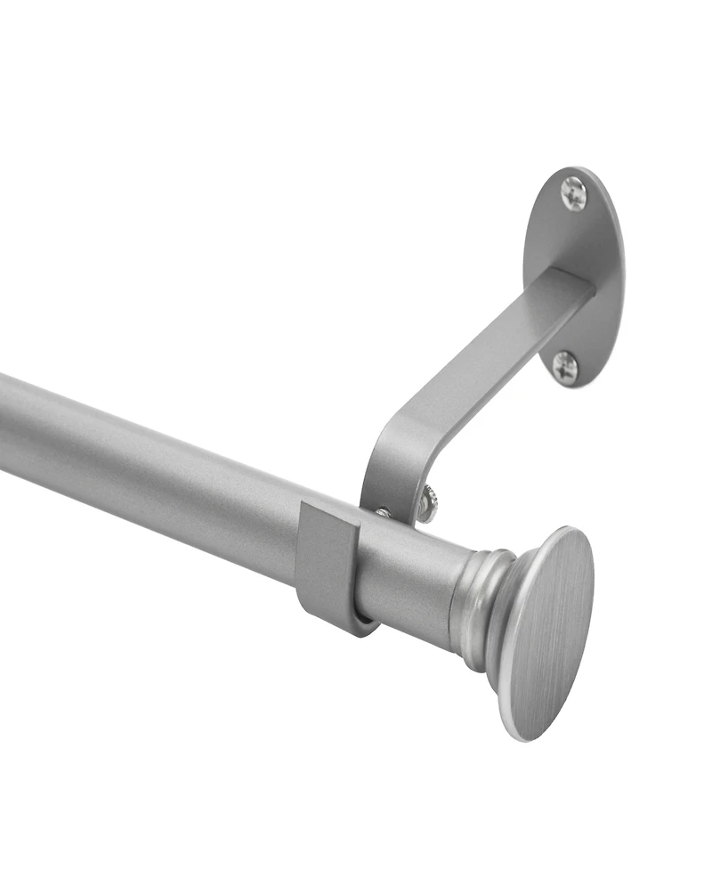 Elrene Home Fashions Shaker 0.75" Diameter Adjustable Curtain Rod Set with Minamilist Cap Finials