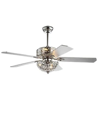 Zara 52" Filigree 6-Light, Wood Led Ceiling Fan