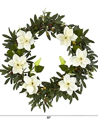 Nearly Natural 20in. Olive and Anemone Artificial Wreath