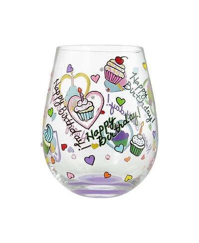 Enesco Lolita Birthday Cupcakes Stemless Wine Glass