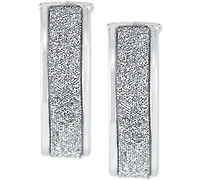 Italian Gold Glitter Hoop Earrings 14k Rose Gold, White or
