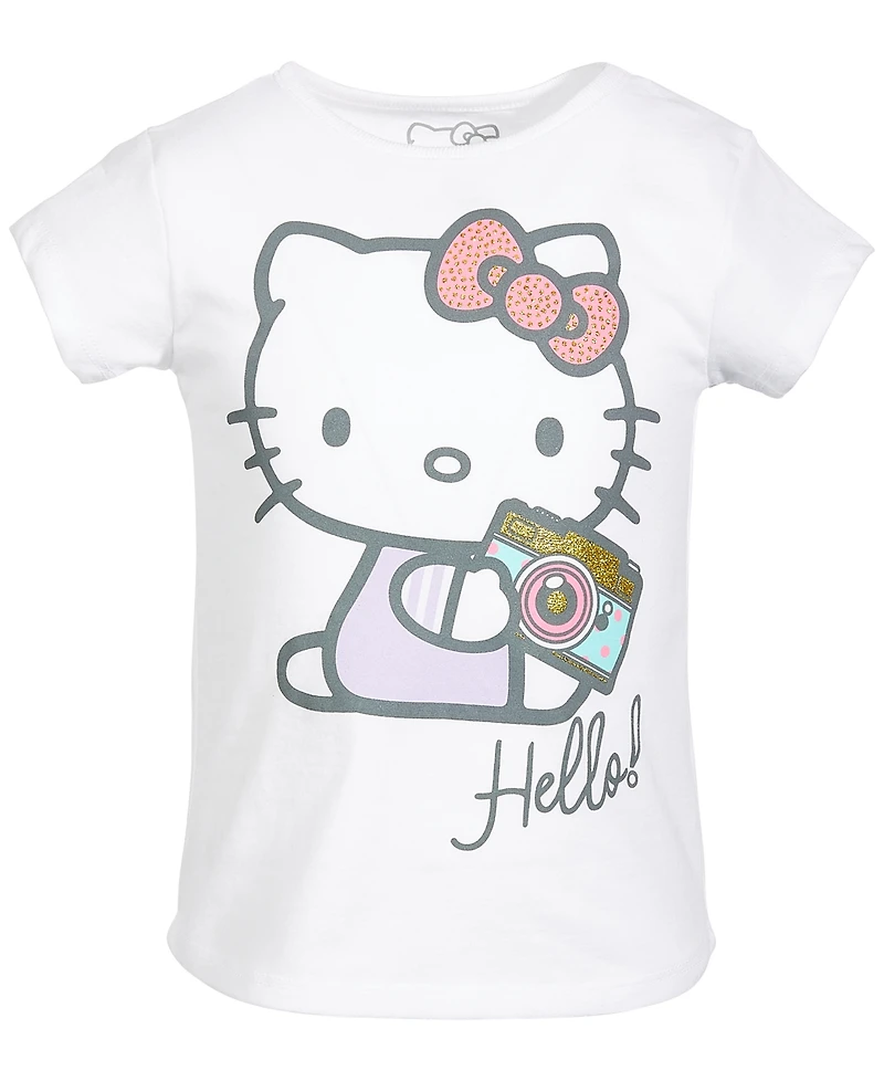 Toddler Girls Short Sleeve Hello Kitty Camera Tee
